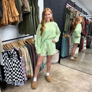 Striped Green Lounge Set